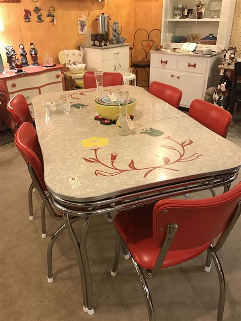 Opens in a new window or tab. . Antique 1950s formica kitchen table and chairs for sale
